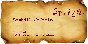 Szabó Ármin névjegykártya